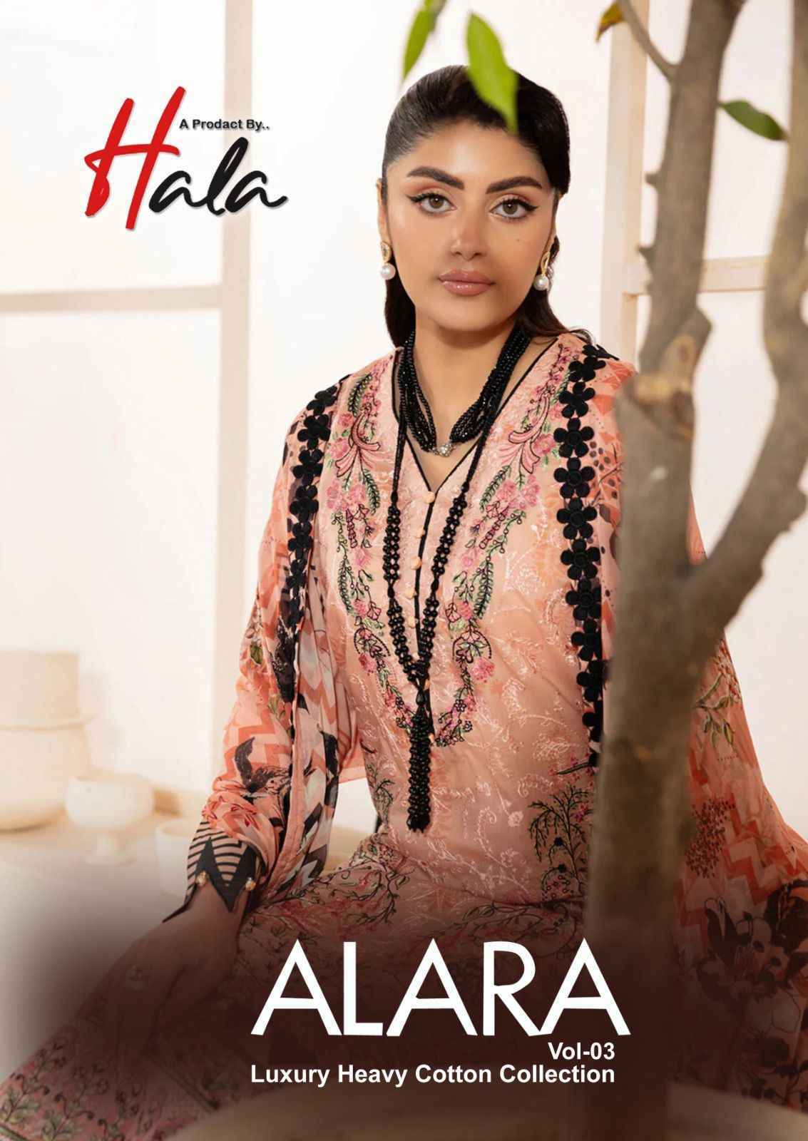 Hala Alara Vol 3 Lawn Cotton Dress Material 6 pcs Catalogue