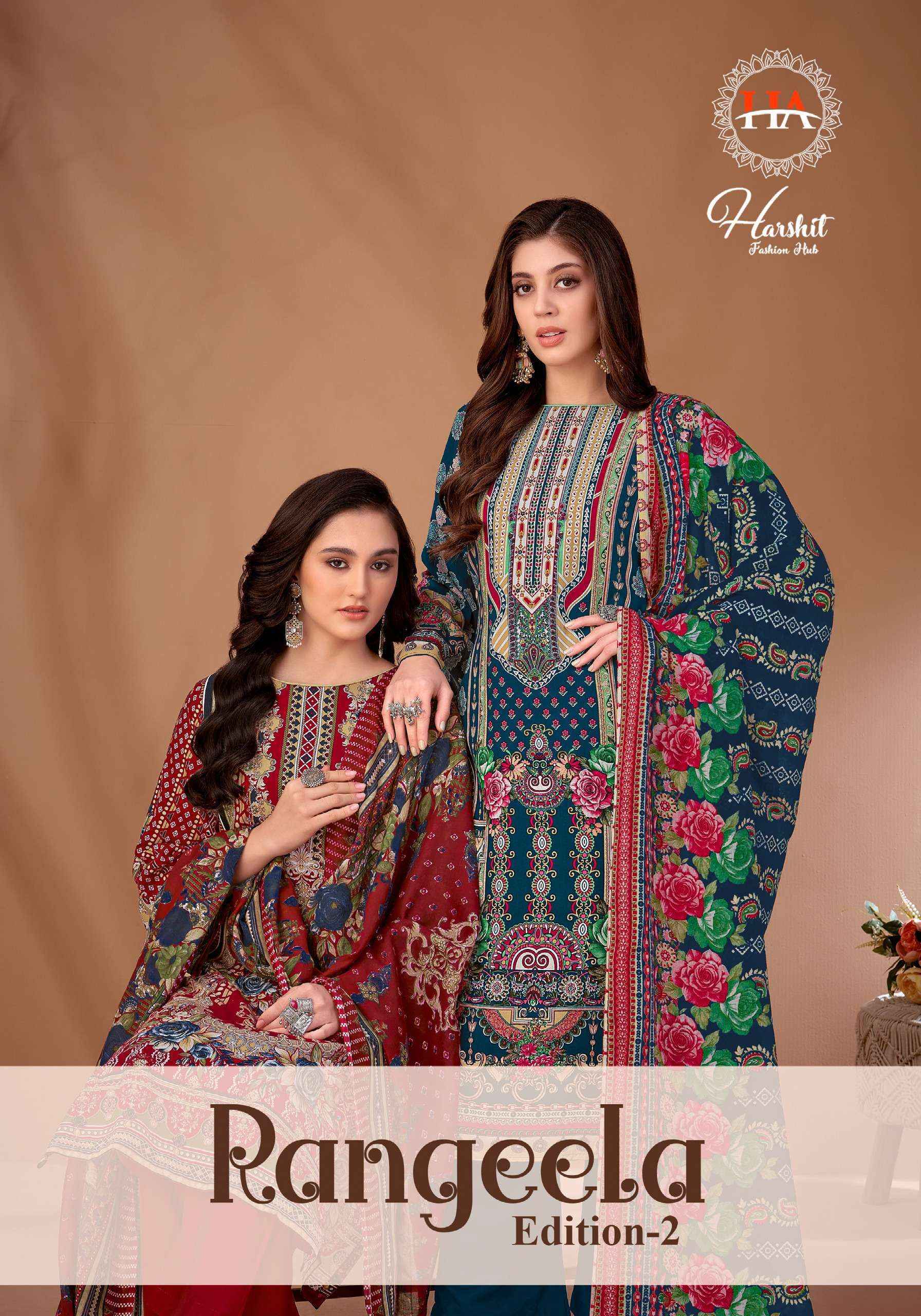 Harshit Fashion Rangeela Vol 2 Viscose Rayon Dress Material 8 pcs Catalogue