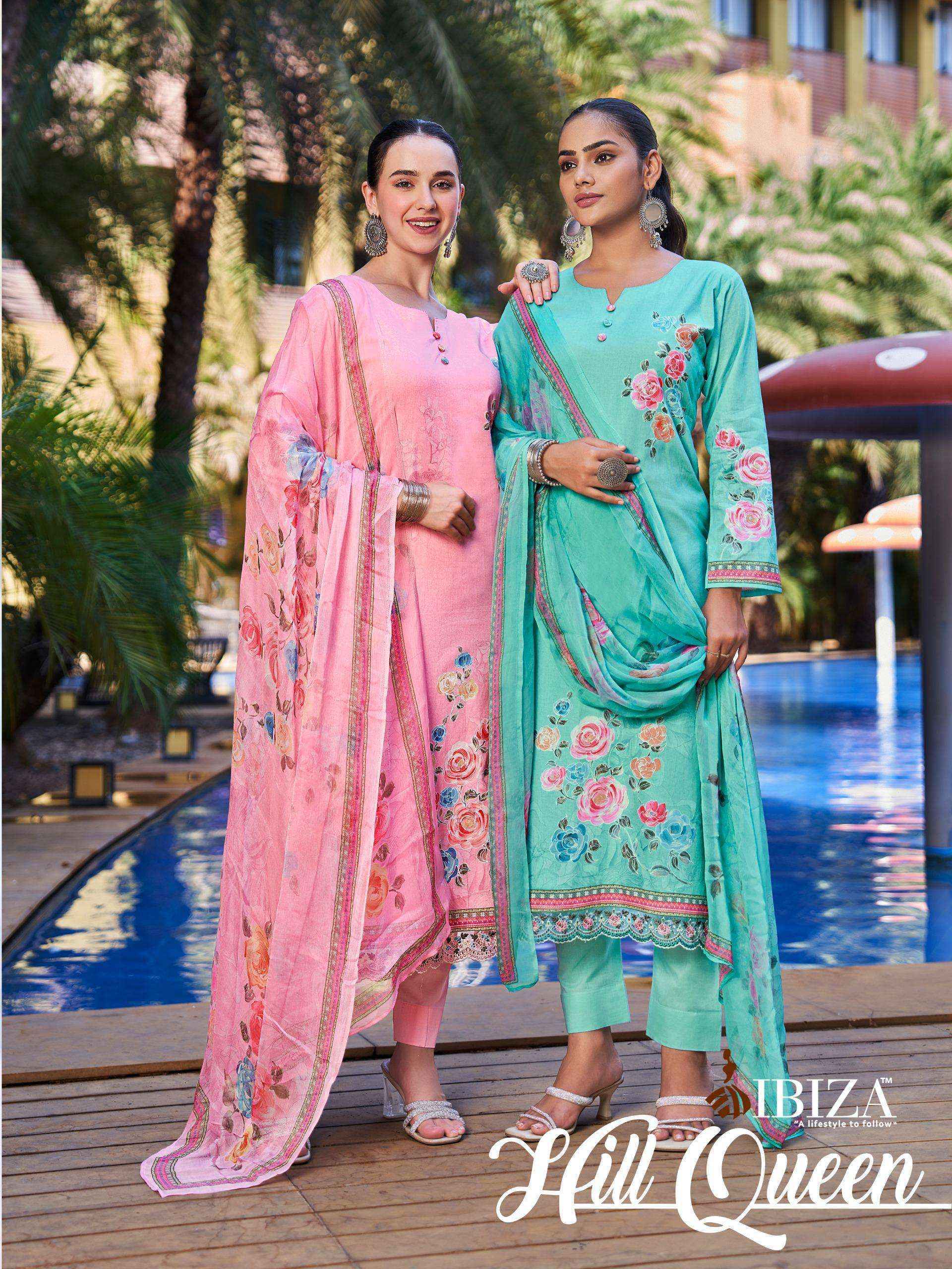 Ibiza Hill Queen Lawn Cotton Dress Material (4 Pc Catalogue)