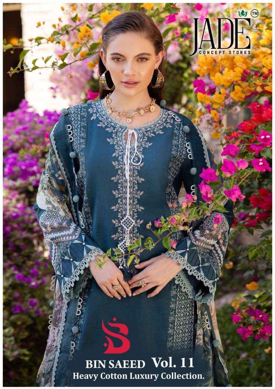 Jade Bin Saeed Heavy Luxury Vol-11 Readymade Cotton Dress (6 pcs Catalogue)