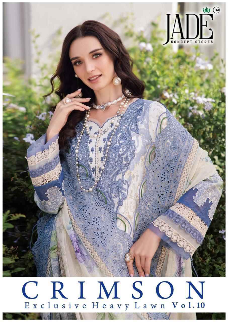 Jade Crimson Vol-10 Lawn Dress Material (6 pc Cataloge)