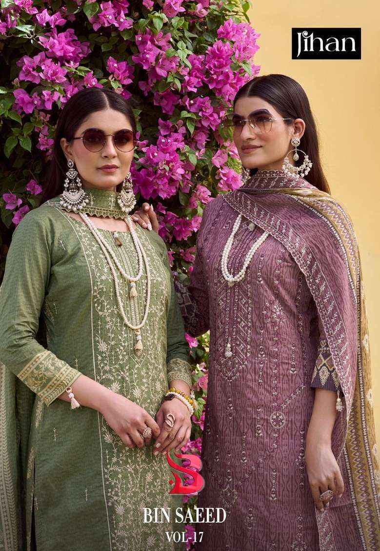 Jihan Bin Saeed Vol -17 Cotton Dress Material (4 pcs Catalogue)