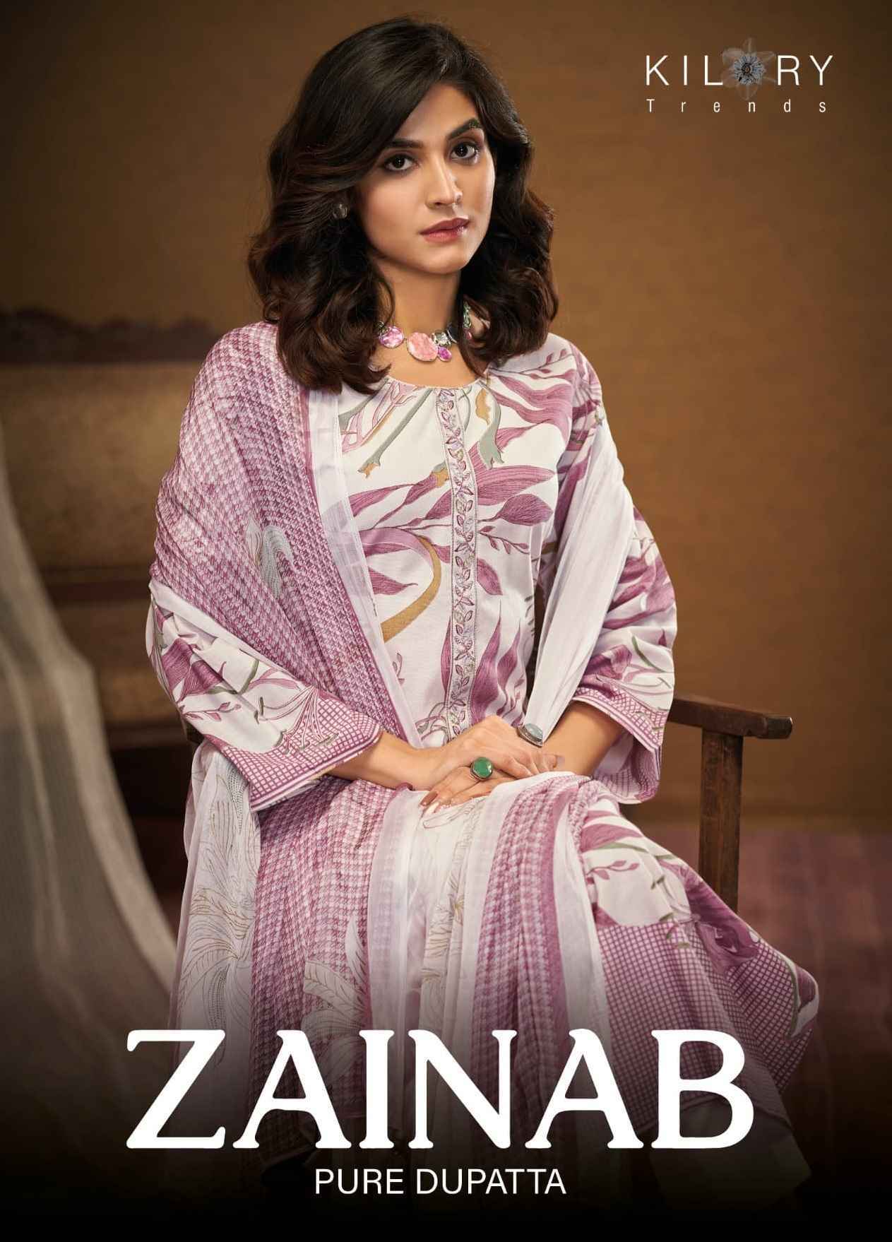 Kilory Trends Zainab Linene Cotton Dress Material (4 pcs Catalogue)