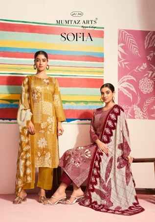 Mumtaz Arts Sofia Jam Satin Dress Material (4 pcs Catalogue)