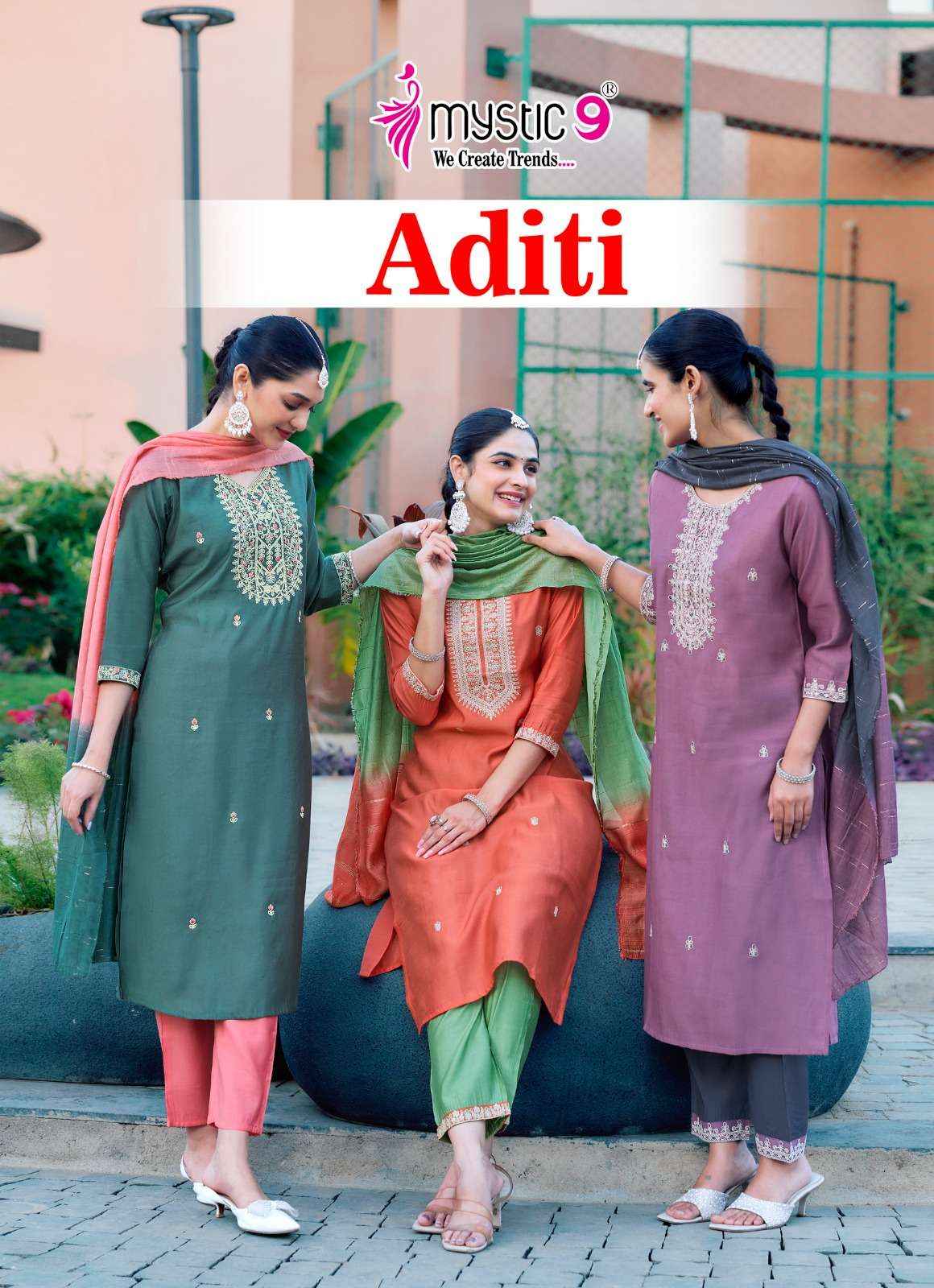 Mystic 9 Aditi Vol 1 Roman Silk Kurti Combo 8 pcs Catalogue