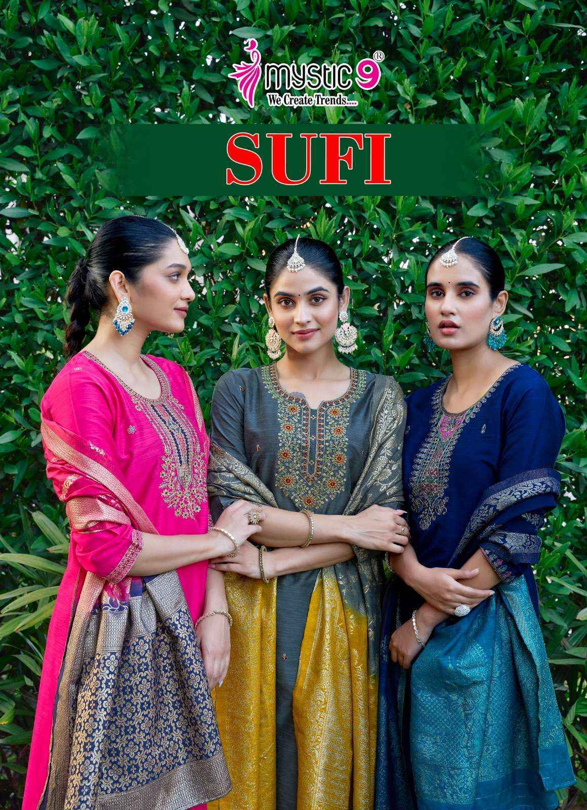 Mystic 9 Sufi Vol-1 Banglori Silk Readymade Suit (8 pcs Catalogue)