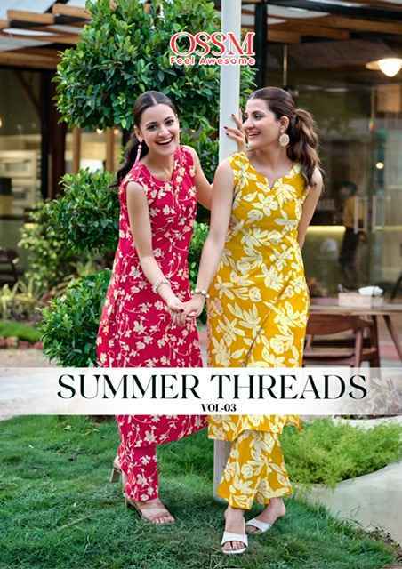 Ossm Summer Threads Vol-3 Cotton Co ord Set (6 pcs Catalogue)