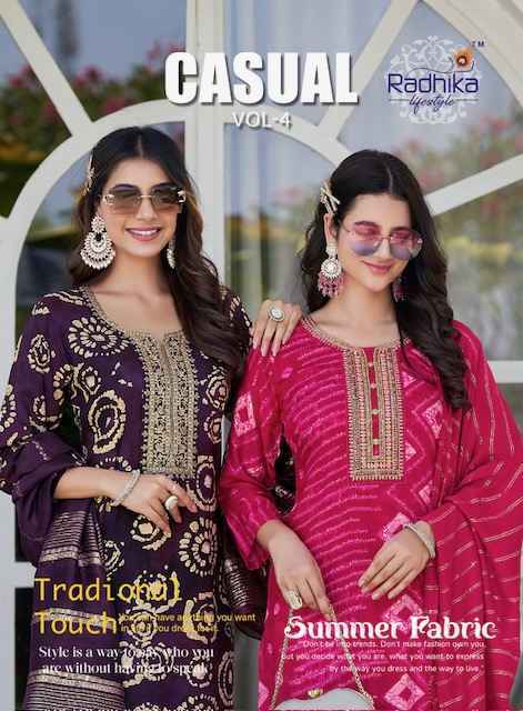 Radhika Lifestyle Casual Vol-4 Rayon Readymade Suit (6 pcs Catalogue)