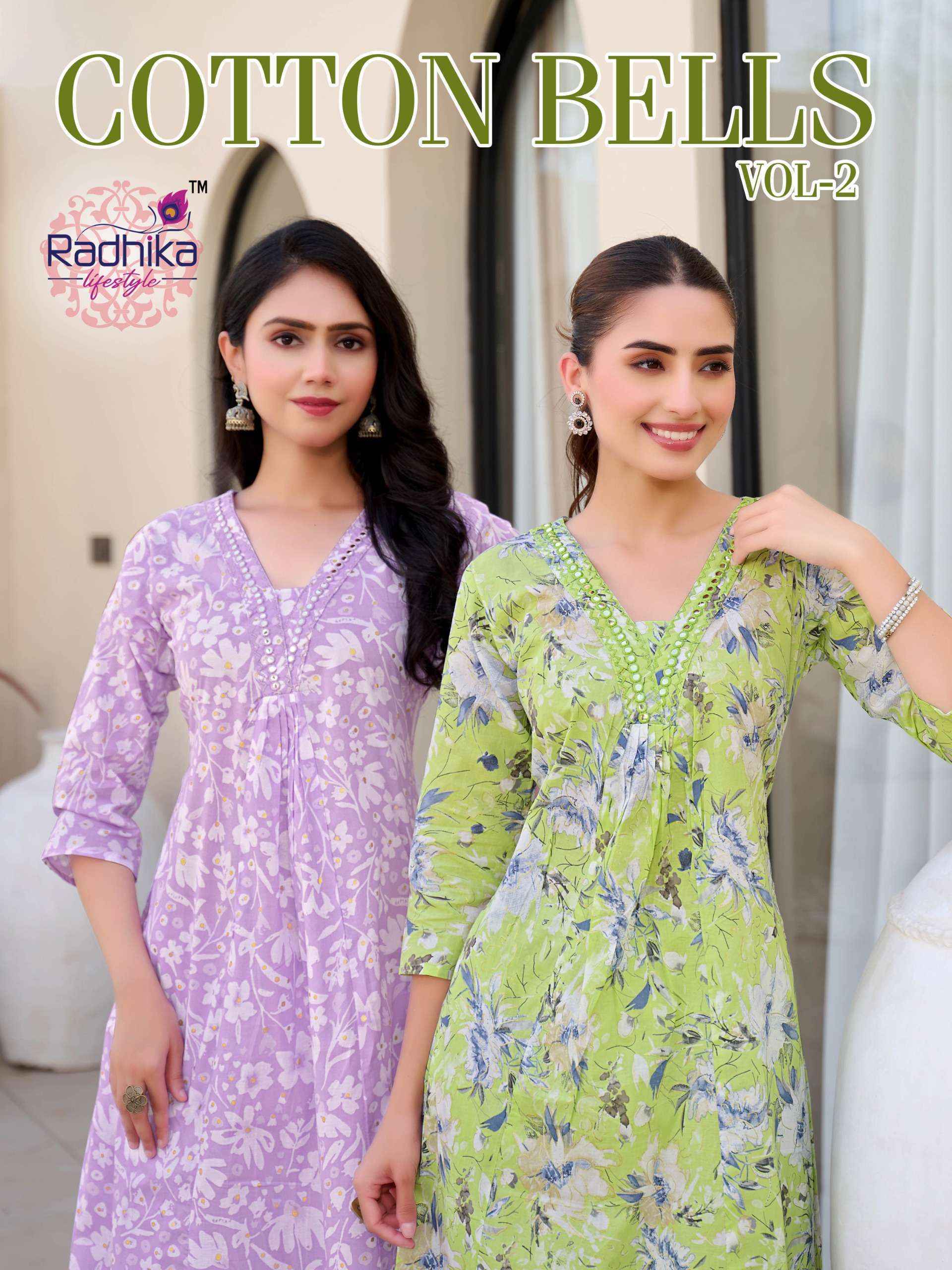 Radhika Lifestyle Cotton Bells Vol-2 Cotton Kurti With Plazzo (8 pcs Catalogue)