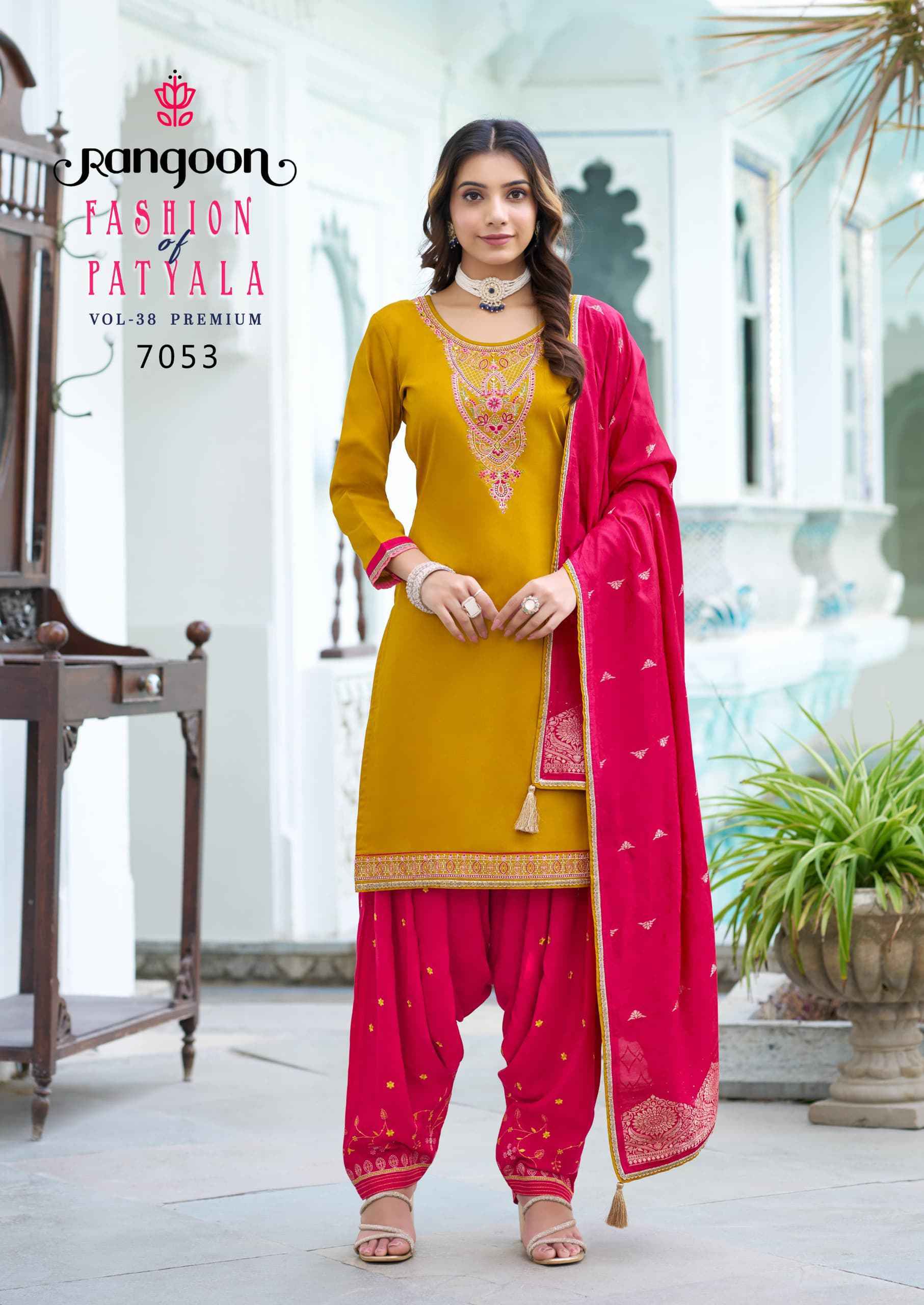 Rangoon Fashion Of Patiyala Vol 38 Jam Silk Kurti Combo 6 pcs Catalogue