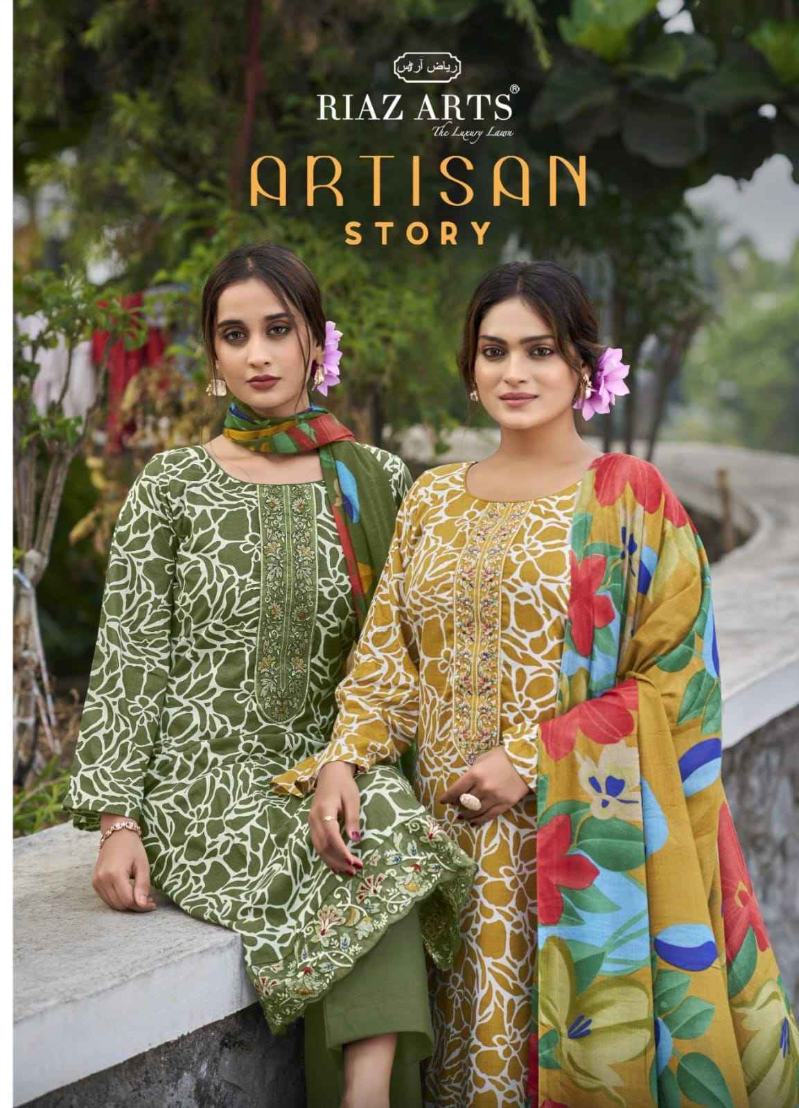 Riaz Arts Artisan Story Cotton Dress Material 6 Pcs Catalogue