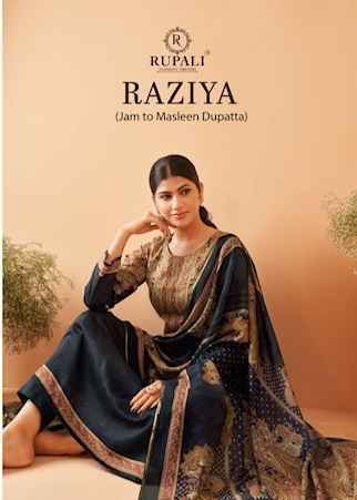Rupali Fashion Raziya Jam Satin Dress Material (4 pcs Catalogue)