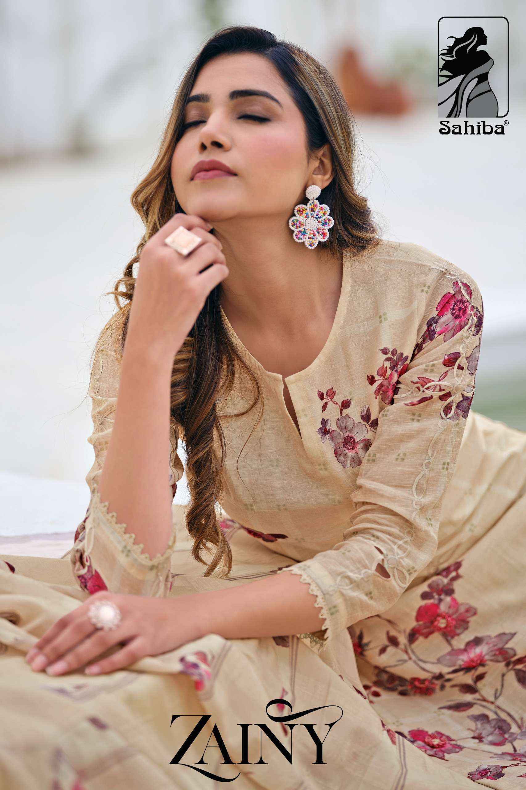 Sahiba Zainy Linen Cotton Dress Material 5 pcs Catalogue