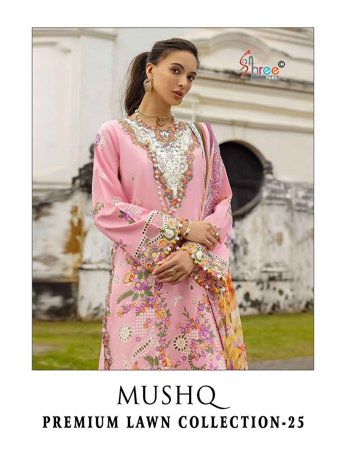 Shree Fabs Mushq 25 Lawn Cotton Dress Material (5 pcs Catalogue)