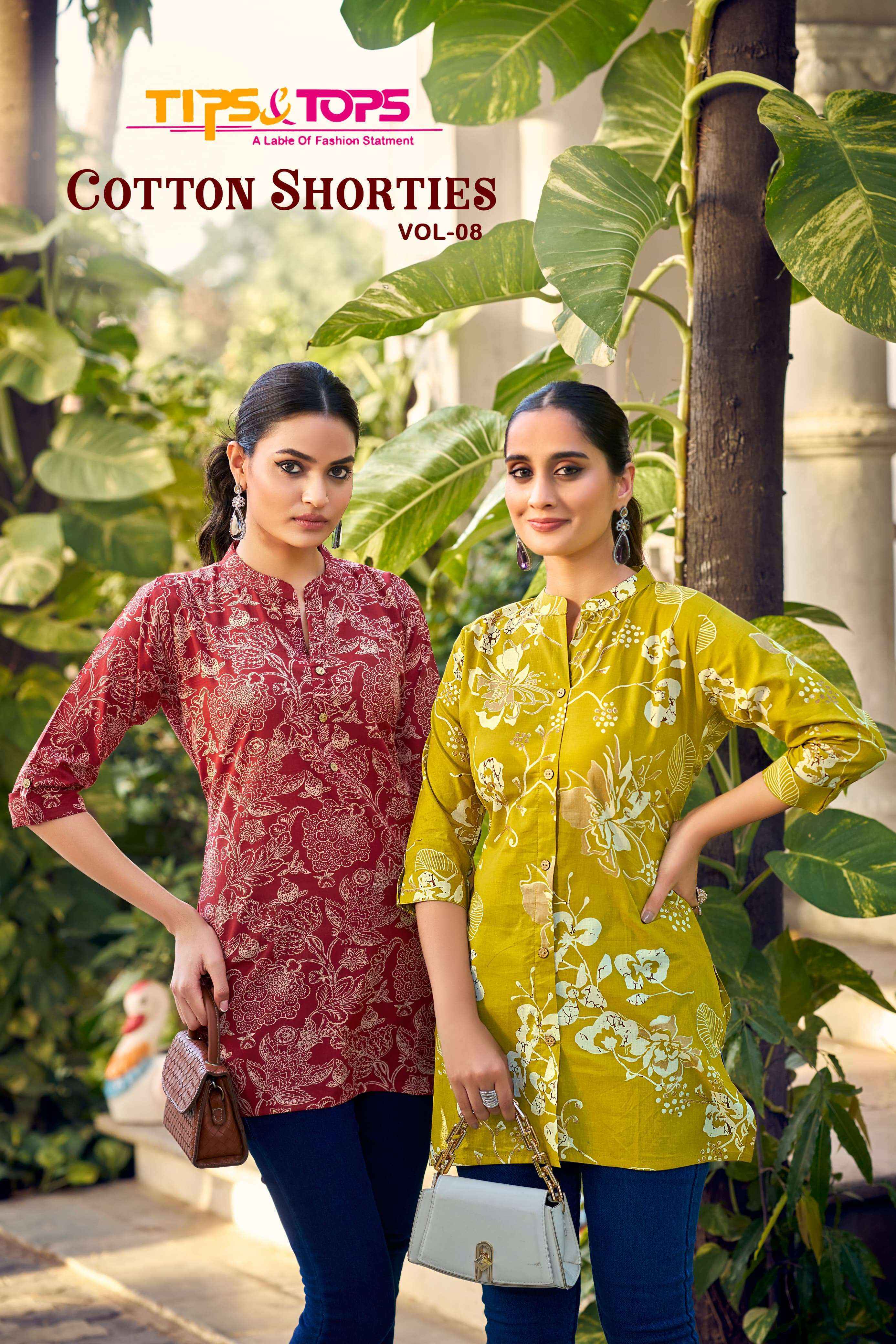 Tips & Tops Cotton Shorties Vol-8 Cotton Kurti (8 pcs Catalogue)