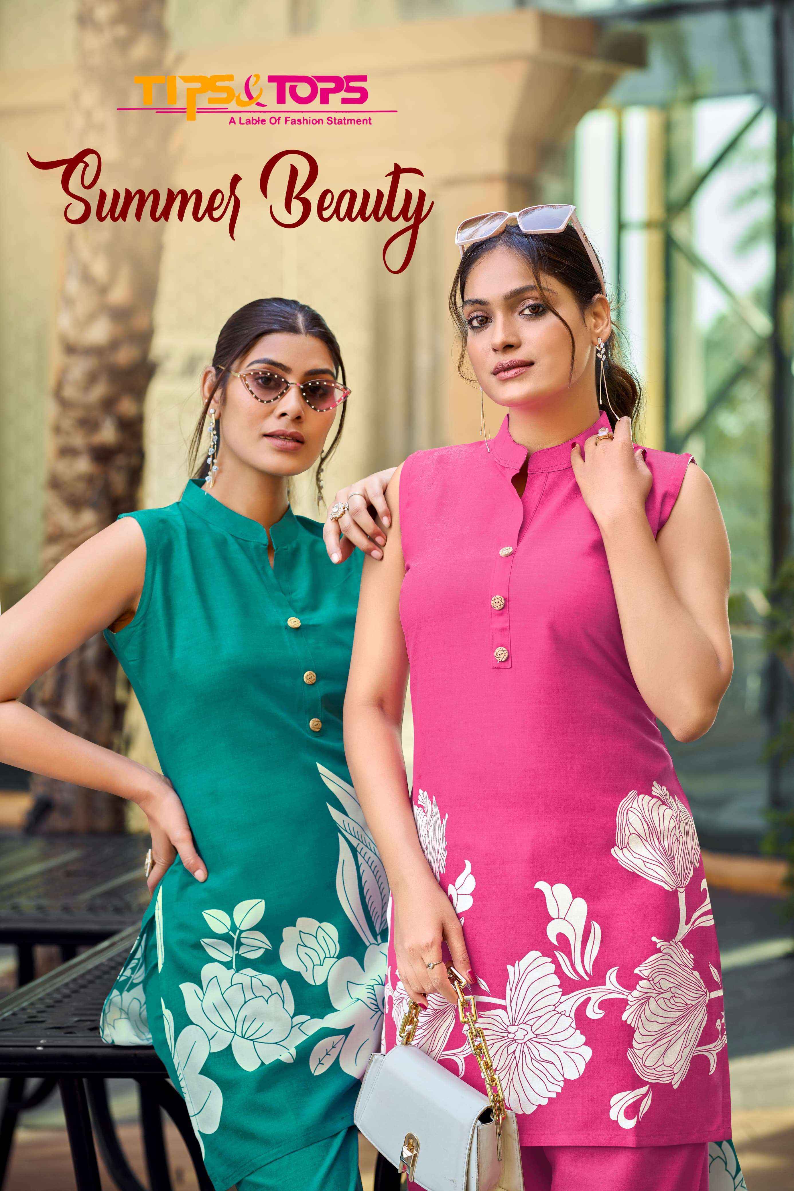 Tips & Tops Summer Beauty Rayon Kurti With Bottom (6 pcs Catalogue)