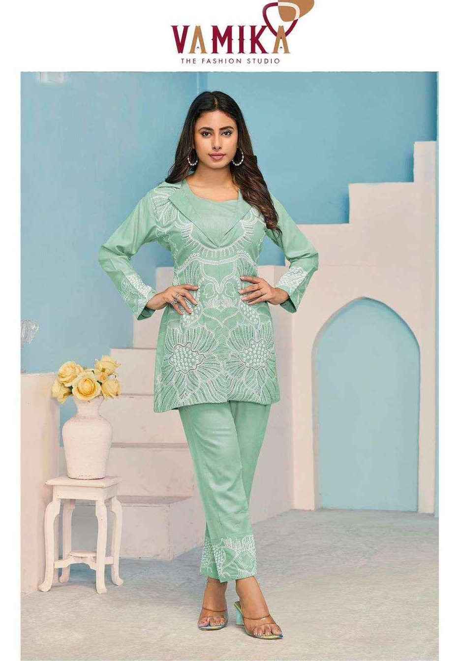 Vamika Veera Vol-3 Rayon Top With Bottom (5 pcs Catalogue)
