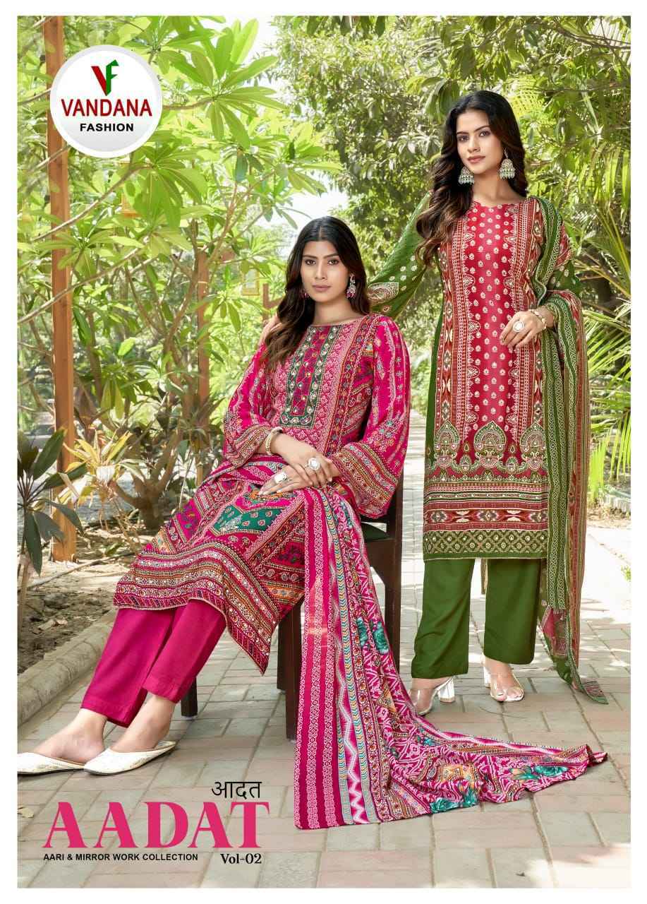 Vandana Fashion Aadat Vol-2 Viscouse Rayon Dress Material (6 pcs Catalogue)