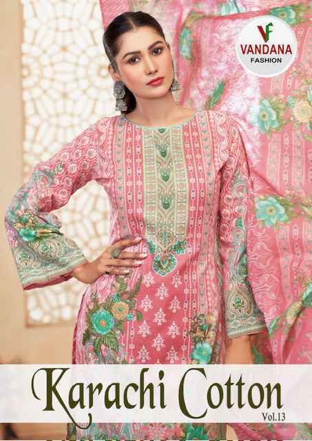Vandana Fashion Karachi Cotton Vol 13 Cotton Dress Material 10 pcs Catalogue