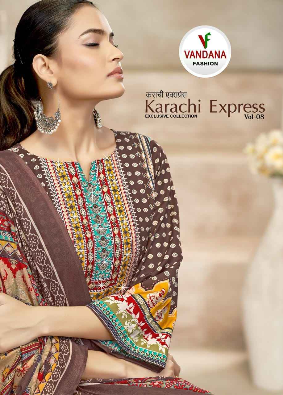 Vandana Fashion Karachi Express Vol 8 Cotton Dress Material 8 pcs Catalogue