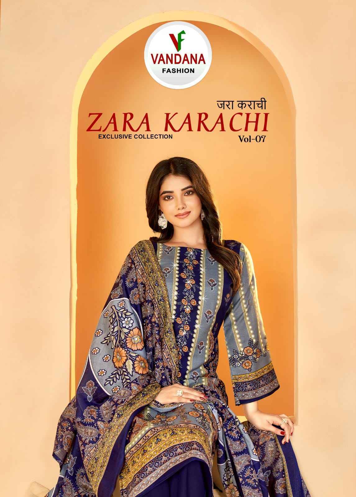 Vandana Fashion Zara Karachi Vol 7 Cotton Dress Material 8 pcs Catalogue
