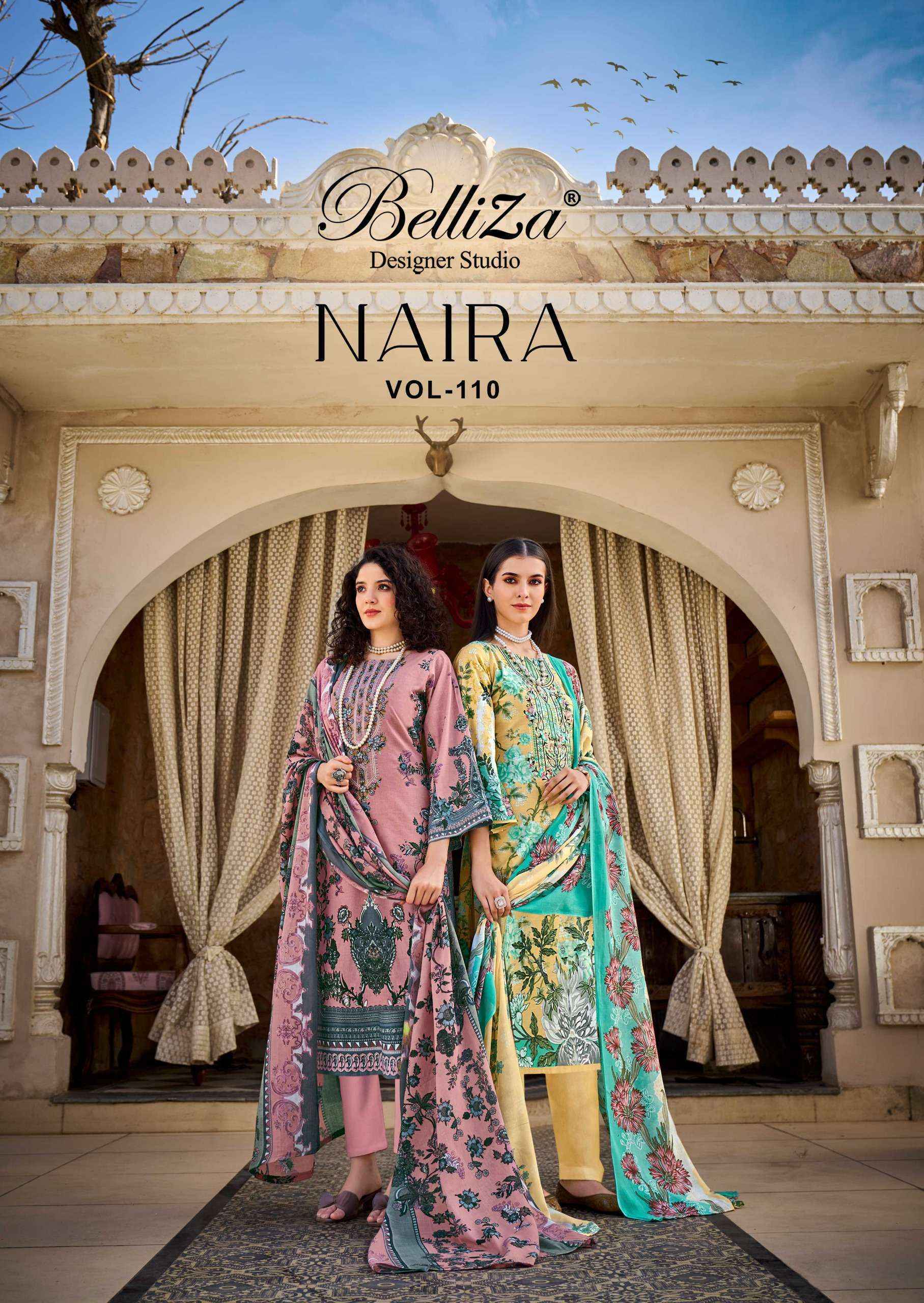 Belliza Naira Vol-110 Cotton Dress Material (8 pcs Cataloge)