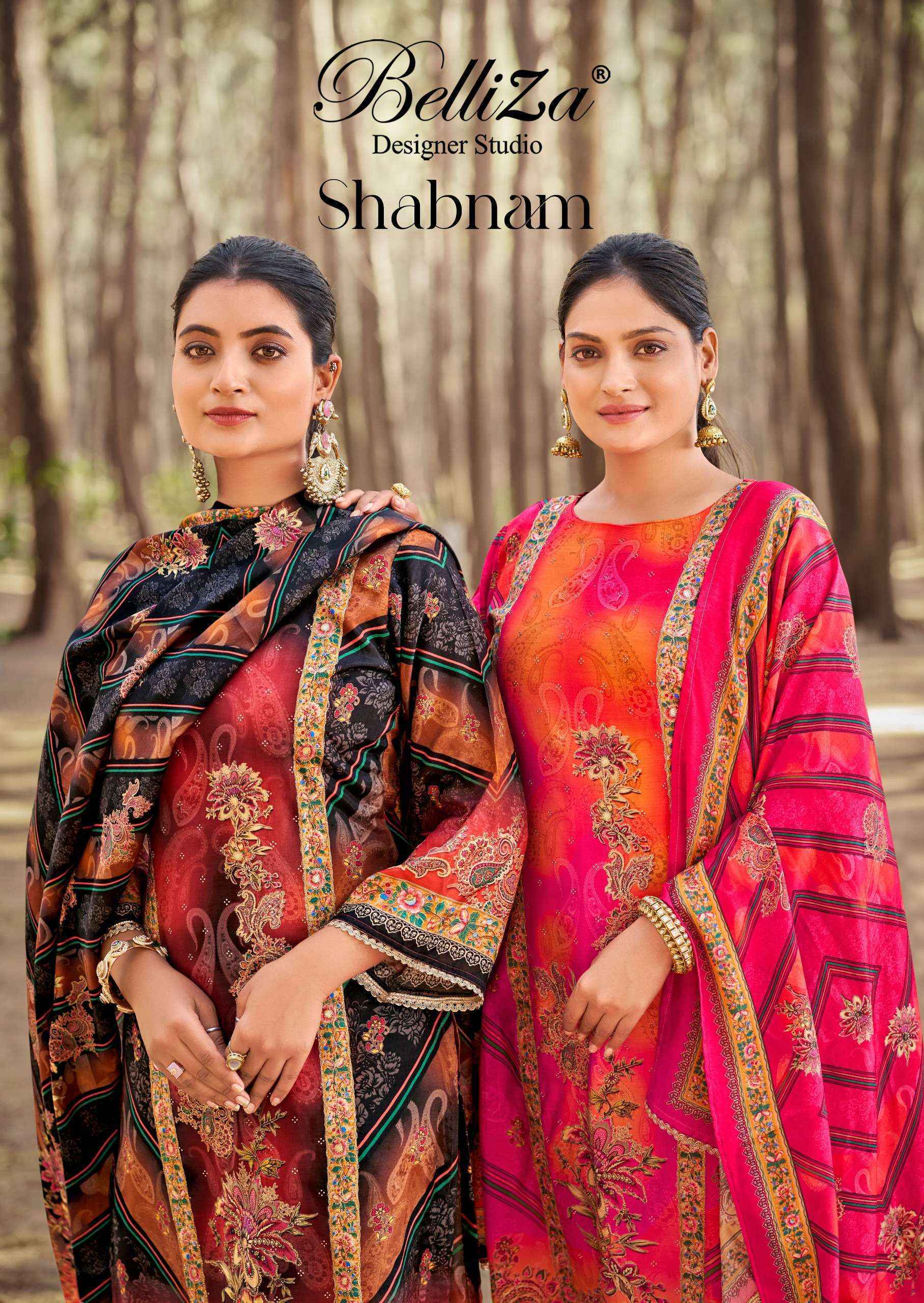 Belliza Shabnam Viscose Muslin Dress Material (3 pcs Catalogue)