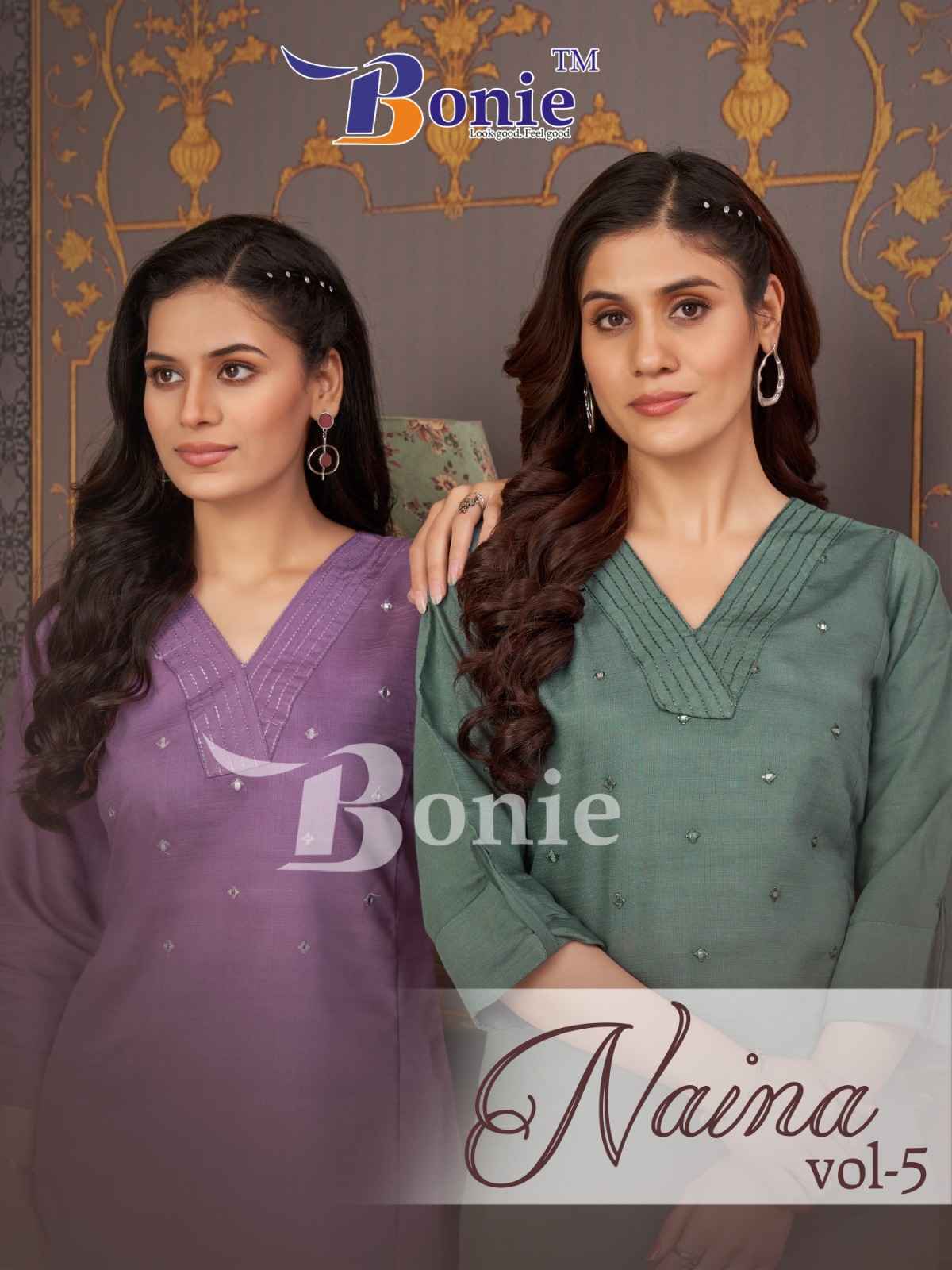 Bonie Naina Vol-5 Viscouse Kurti With Plazzo (5 pcs Catalogue)