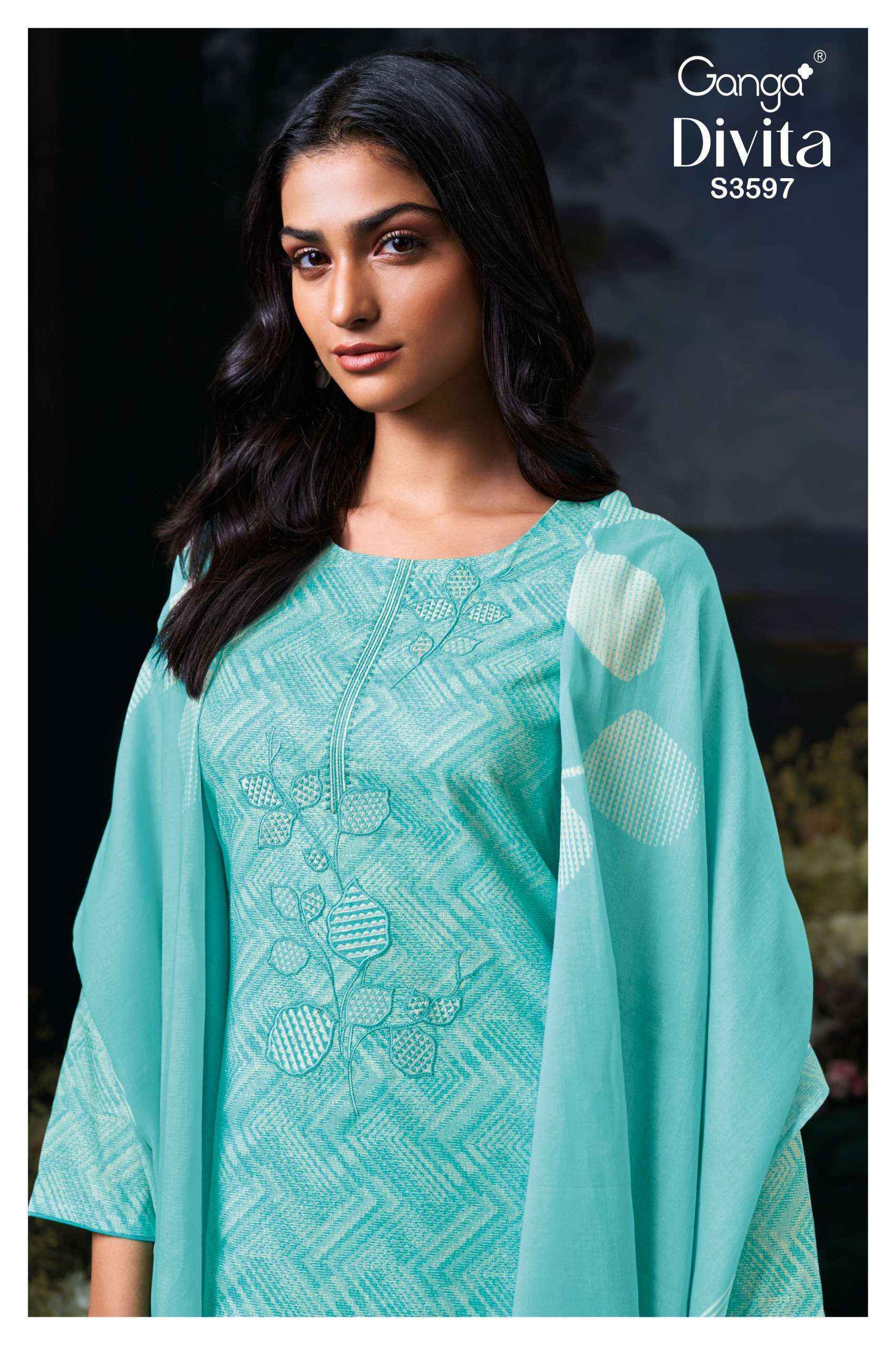 Ganga Divita-3597 Cotton Dress Material (4 pcs Catalogue)