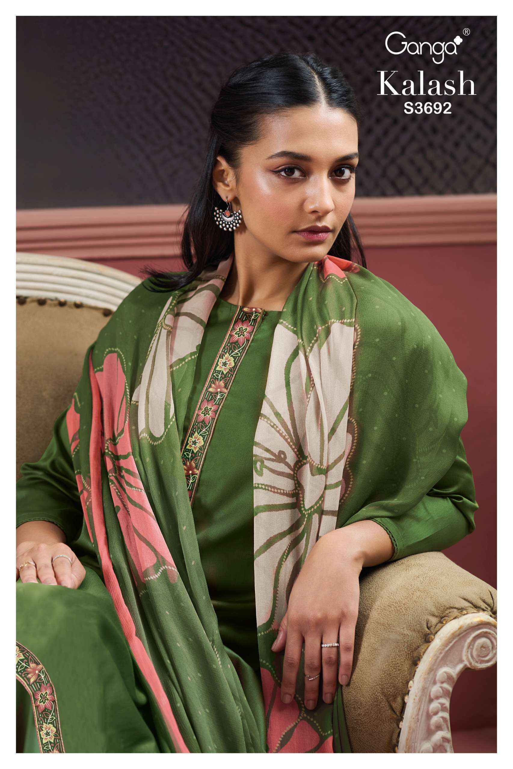 Ganga Kalash-3692 Cotton Silk Dress Material (4 pcs Catalogue)