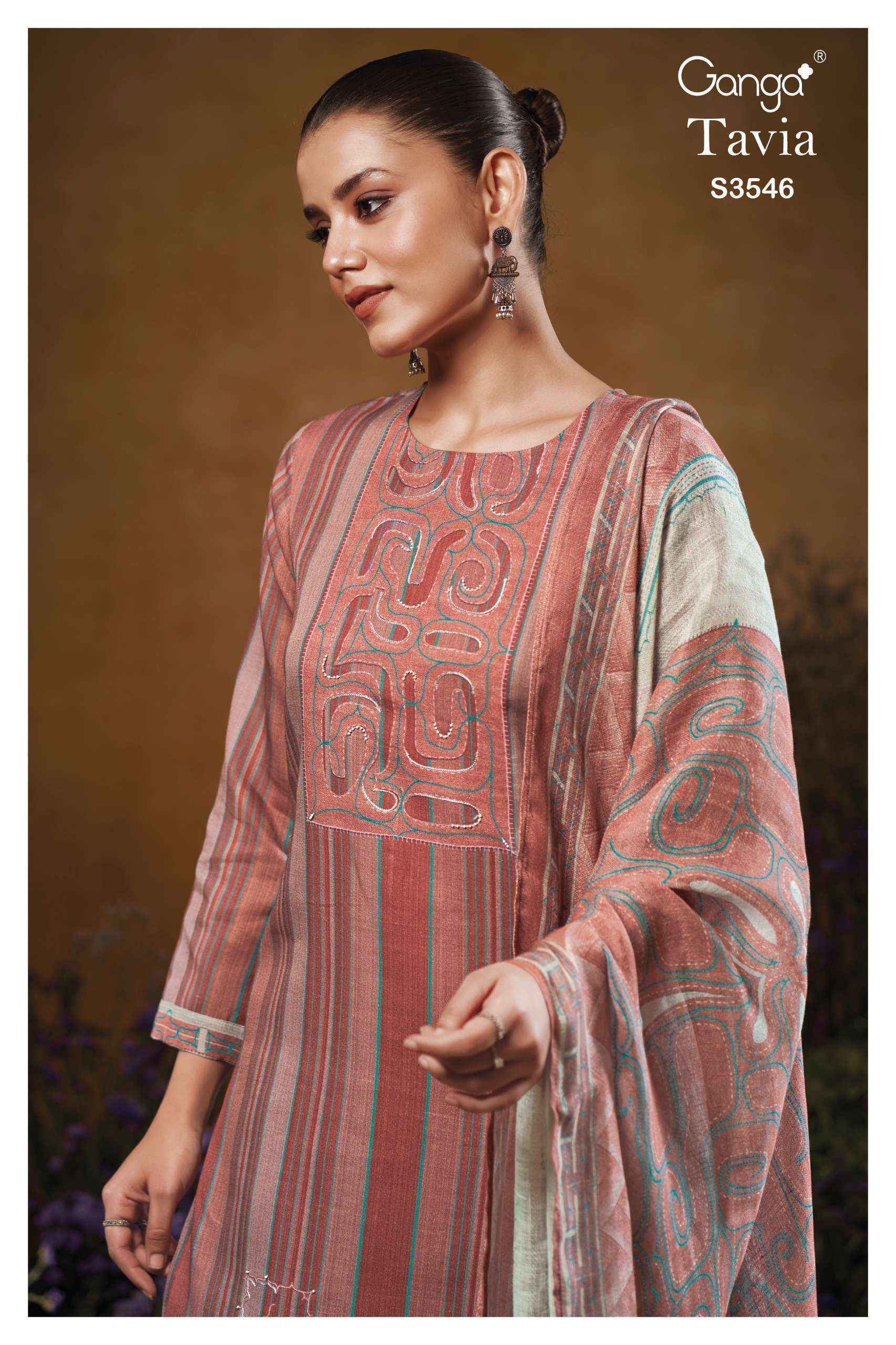Ganga Tavia-3546 Cotton Dress Material (4 pcs Catalogue)