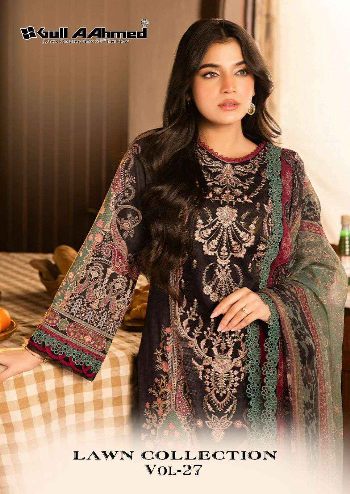 Gull Aahmed Lawn Collection Vol-27 Lawn Cotton Dress Material (6 pcs Catalogue)