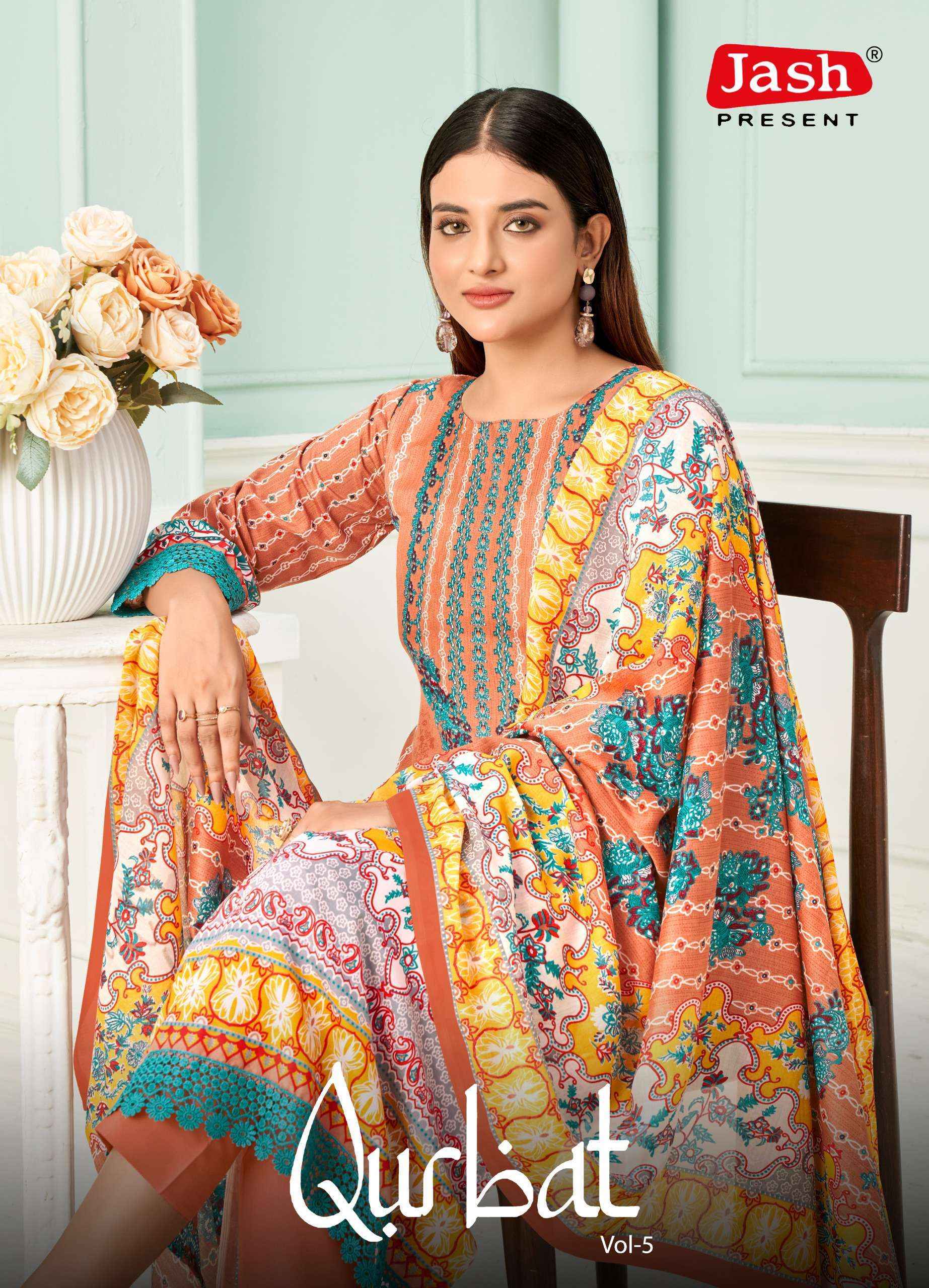 Jash Qurbat Vol-5 Cotton Dress Material (8 pcs Catalogue)