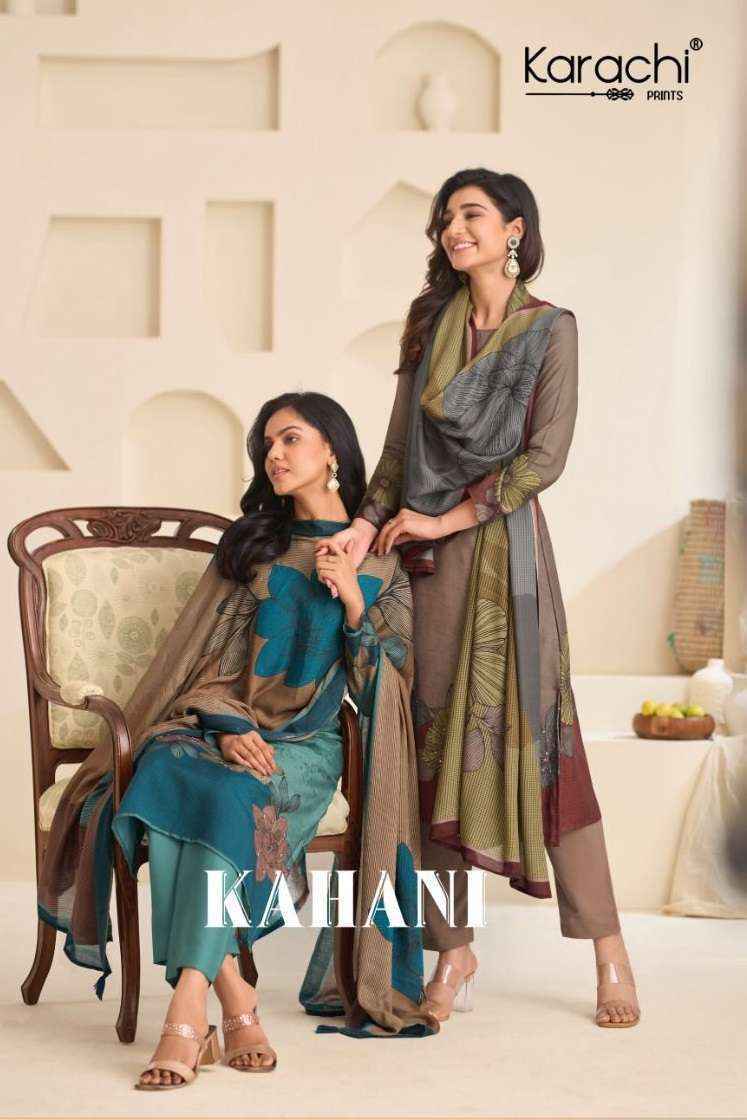 Karachi Prints Kahani Viscose Dress Material (4 pcs Catalogue)
