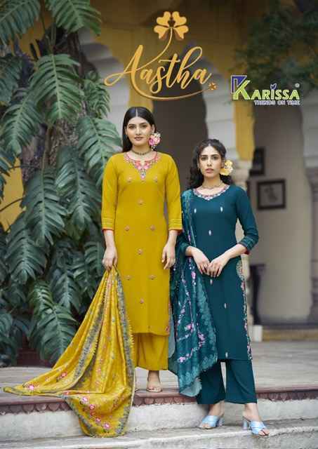 Karissa Aastha Liva Rayon Readymade Suit (4 pcs Catalogue)