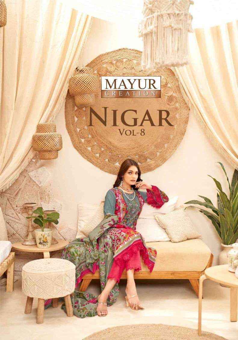 Mayur Creation Nigar Vol-8 Cotton Dress Material (8 pcs Catalogue)