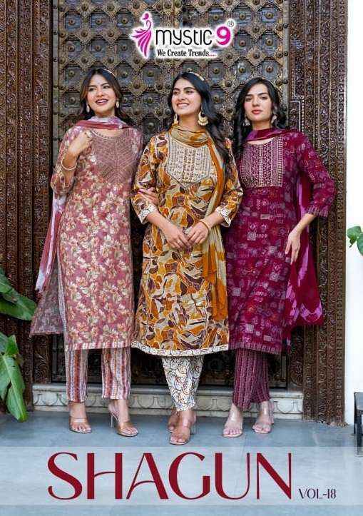 Mystic 9 Shagun Vol-18 Rayon Readymade Suit (8 pcs Catalogue)