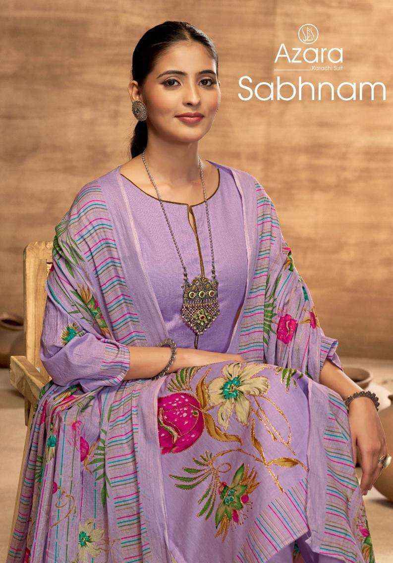 Radhika Fashion Azara Sabhnam Lawn Cotton Dress Material (4 pcs Catalogue)