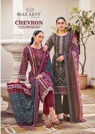 Riaz Arts Chevron Cotton Dress Material (6 pcs Catalogue)