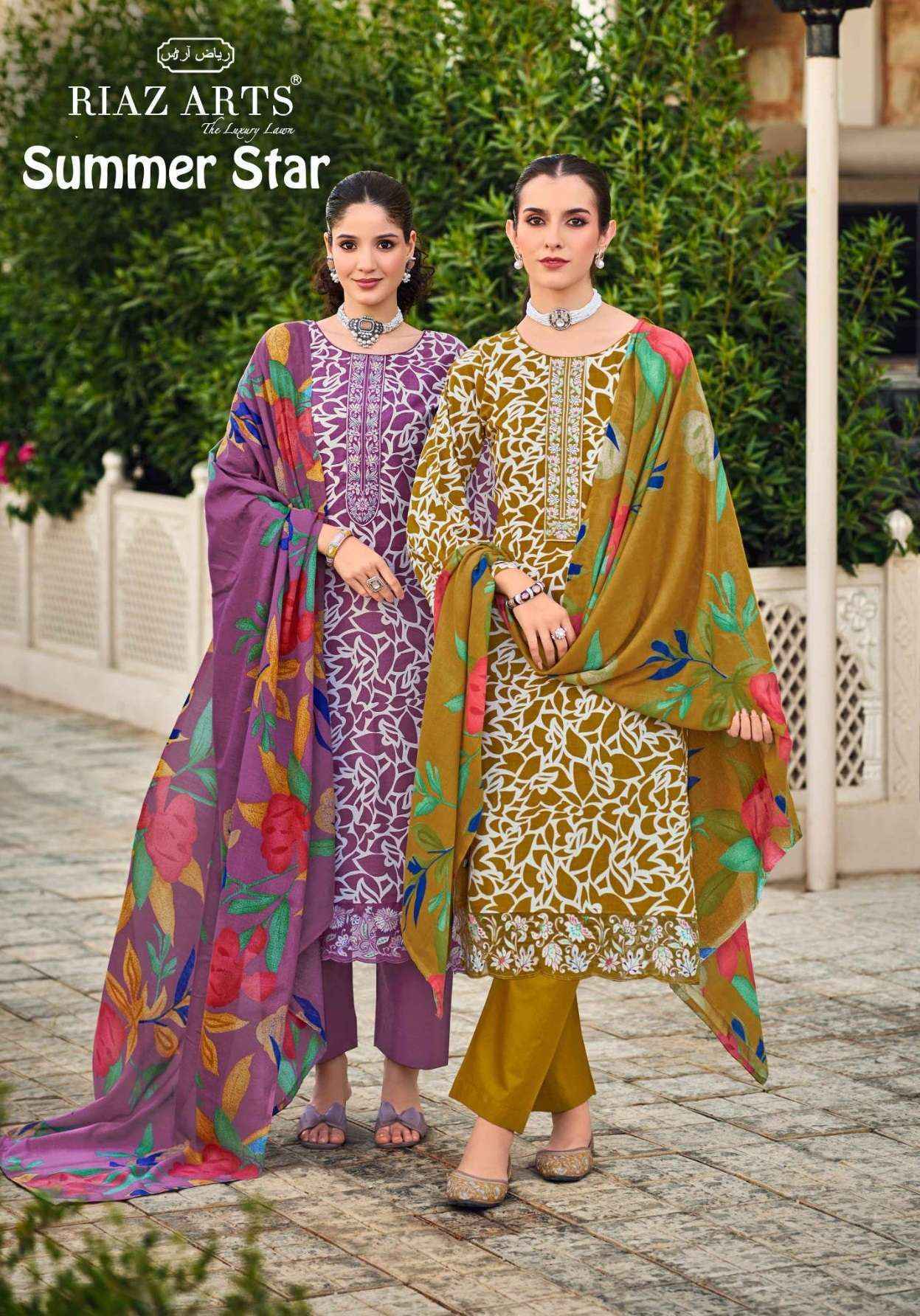 Riaz Arts Summer Star Lawn Cotton Dress Material 6 pcs Catalogue