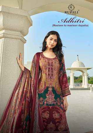Rupali Fashion Adhitri Musline Dress Material (4 pcs Catalogue)