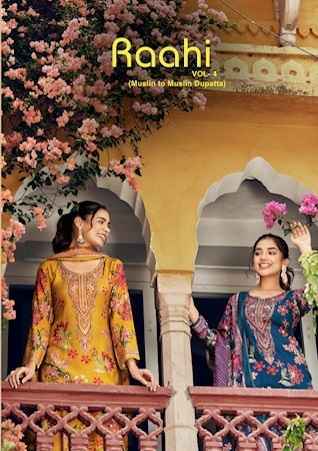 Rupali Fashion Raahi Vol-4 Musline Dress Material (6 pcs Catalogue)
