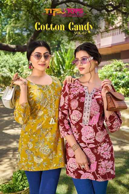 Tips & Tops Cotton Candy Vol-7 Cotton Kurti (8 pcs Catalogue)