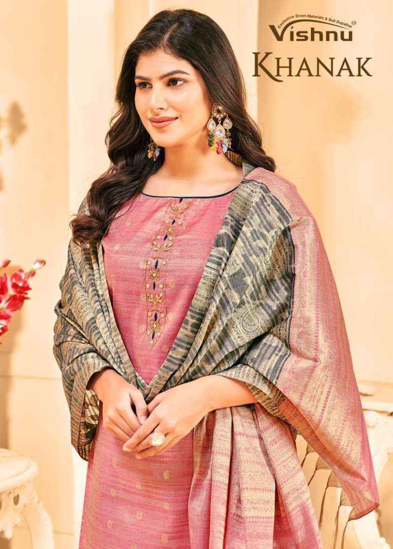 Vishnu Khanak Silk Dress Material (10 pcs Catalogue)