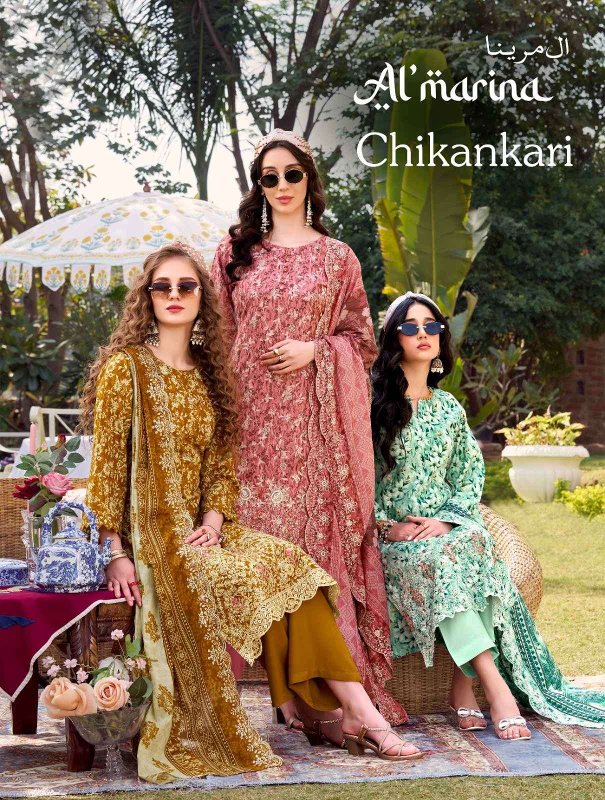Al Marina Chikankari Cotton Dress Material Wholesale Online Mumbai Surat