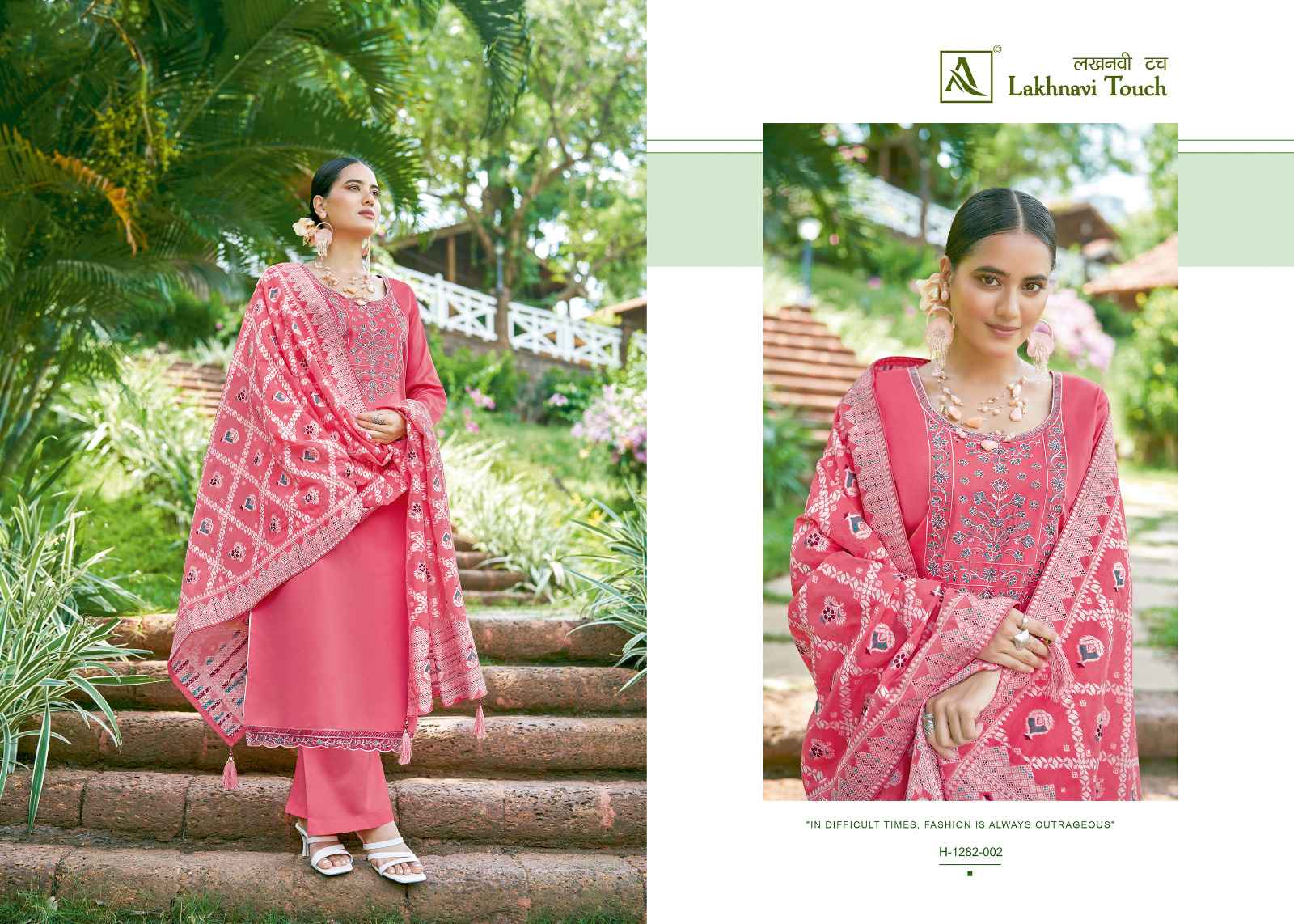 Alok Suits Lakhnavi Touch Jam Cotton Dress Materiial Wholesale Supplier
