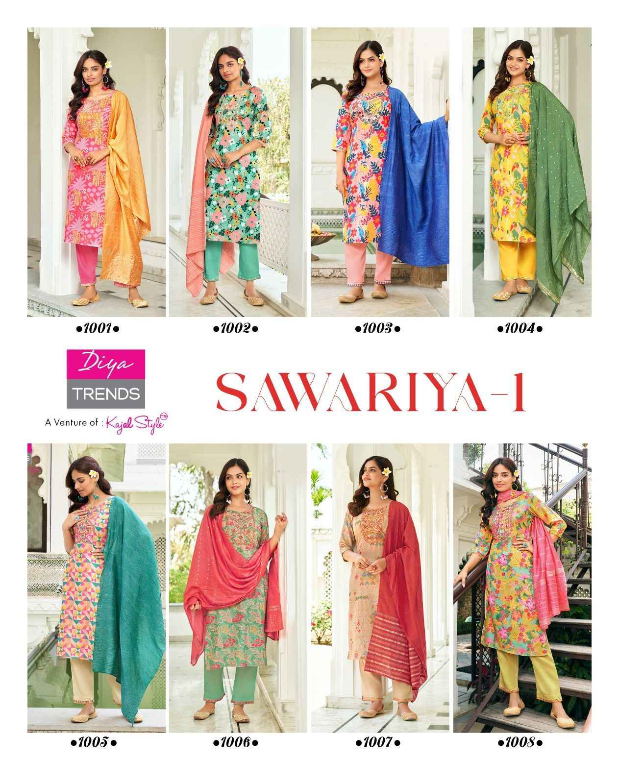 Diya Trends Sawariya Vol 1 Muslin Kurti Combo 8 pcs Catalogue