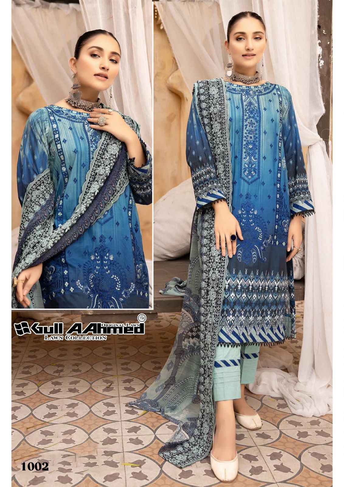 Gull Aahmed Zarqash Embroidered Lawn Collection Lawn Cotton Dress Material Wholeslae Online Dress