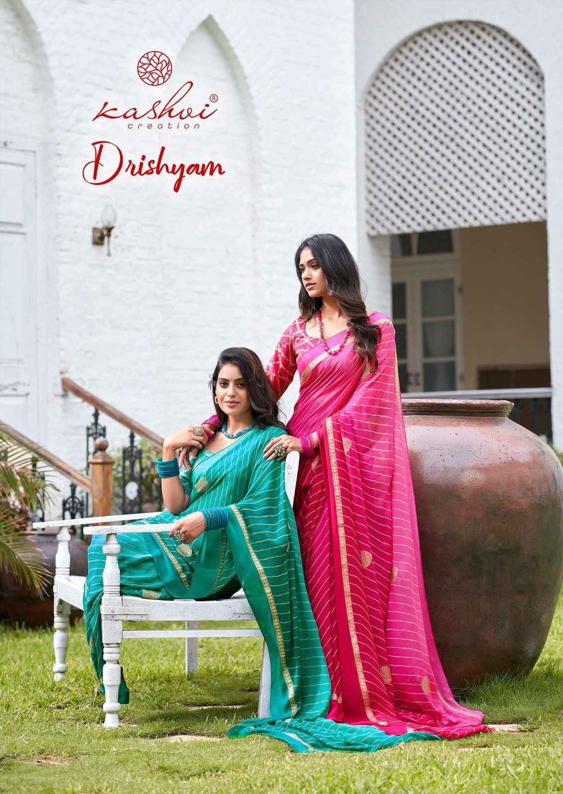 Kashvi Creation Drishyam Fancy Saree 8 pcs Catalogue