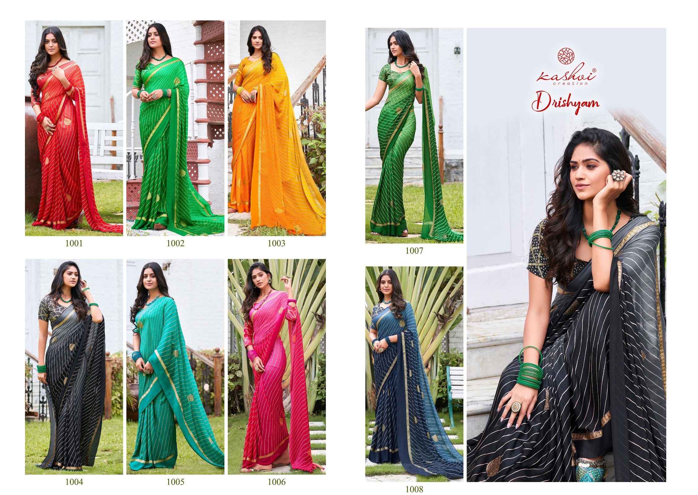 Kashvi Creation Drishyam Fancy Saree 8 pcs Catalogue
